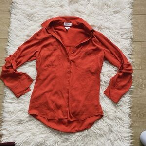 Express Portofino Button Down Slim Work Blouse